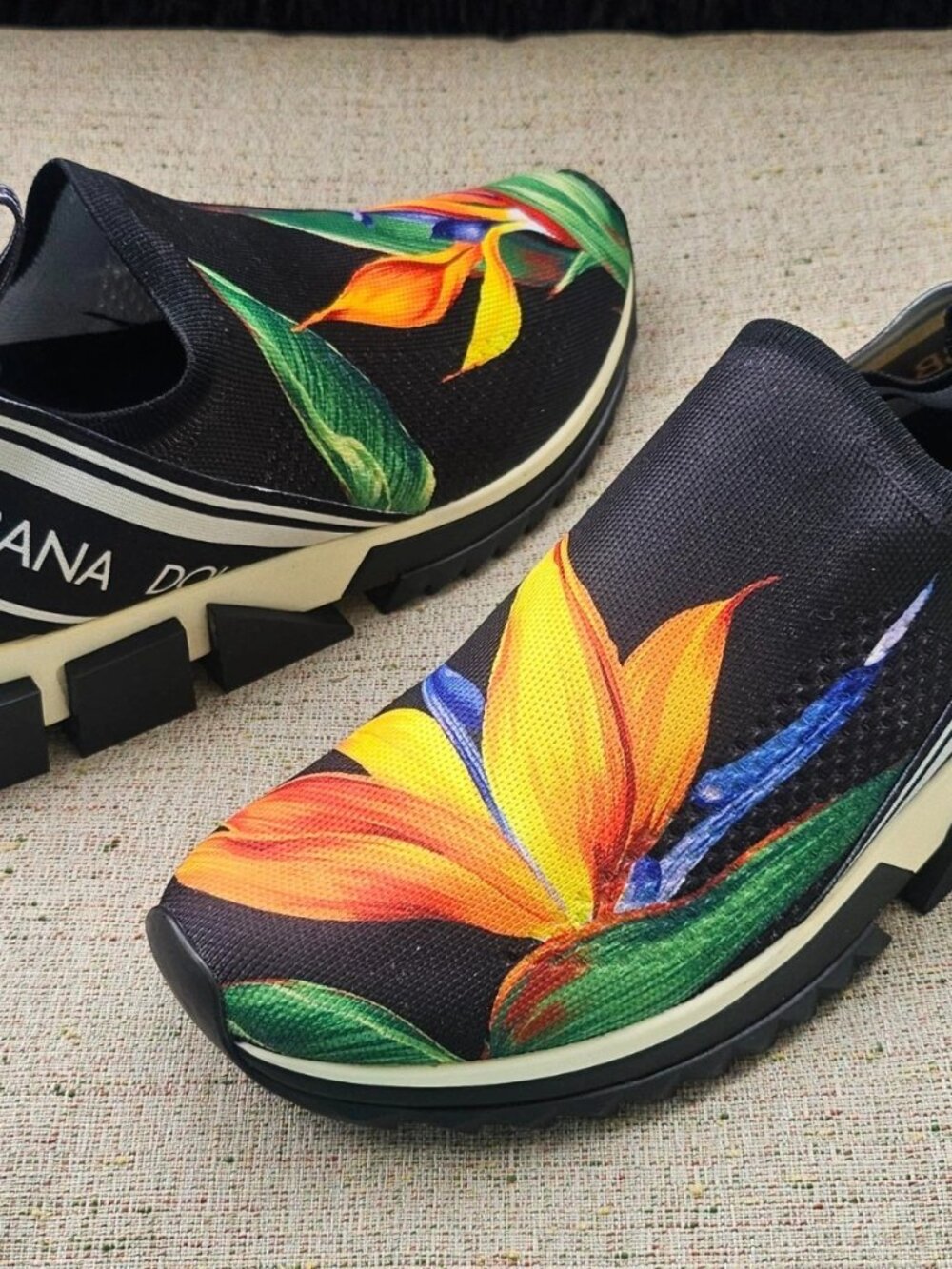Dolce & Gabbana Women Sneaker Slip On Shoes Floral Print Size 41 Made Italy - Picture 2 of 13